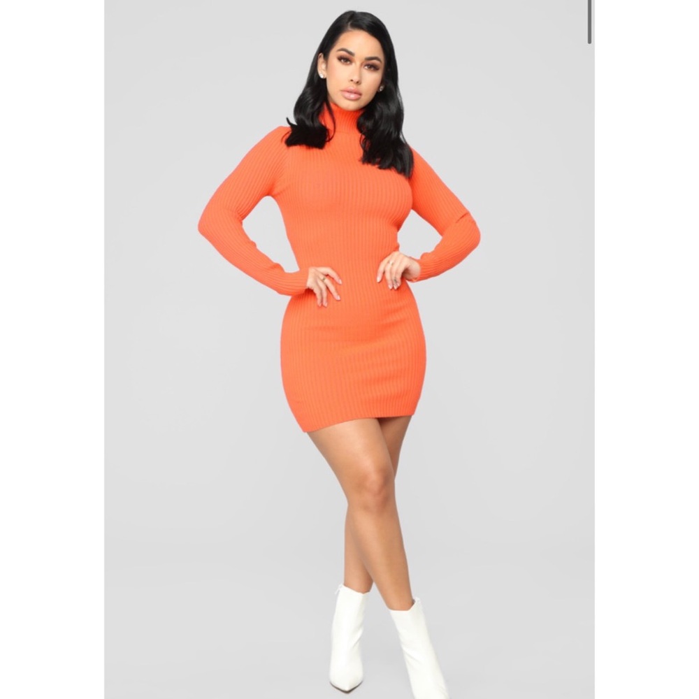 Fashion Nova - My Favorite Sweater Dress, Orange